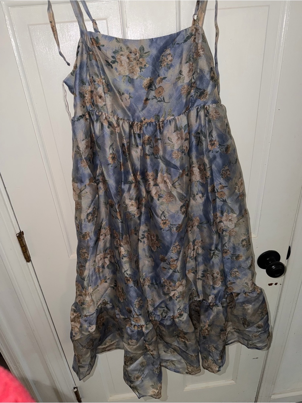 Wild Fable Blue Floral Babydoll Dress with Tie Straps